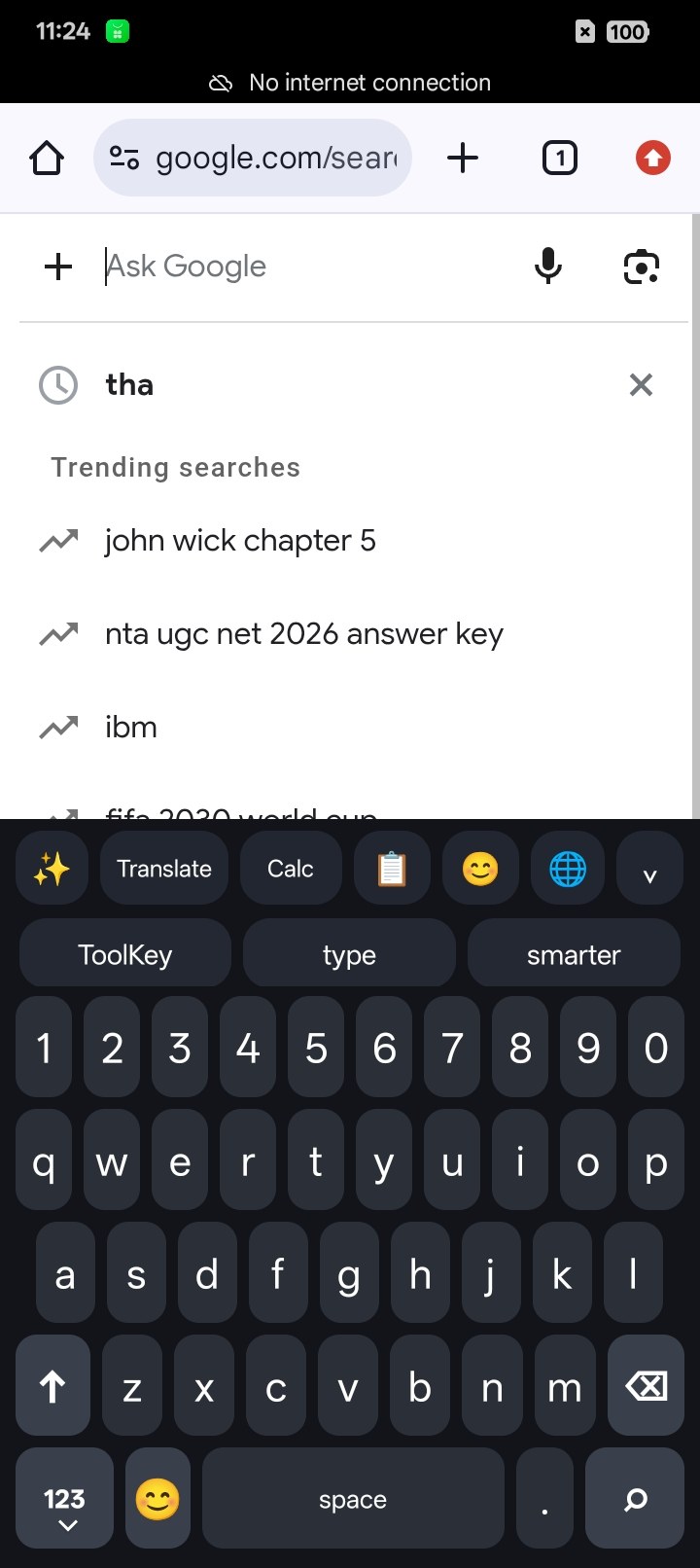 ToolKey keyboard live in Chrome